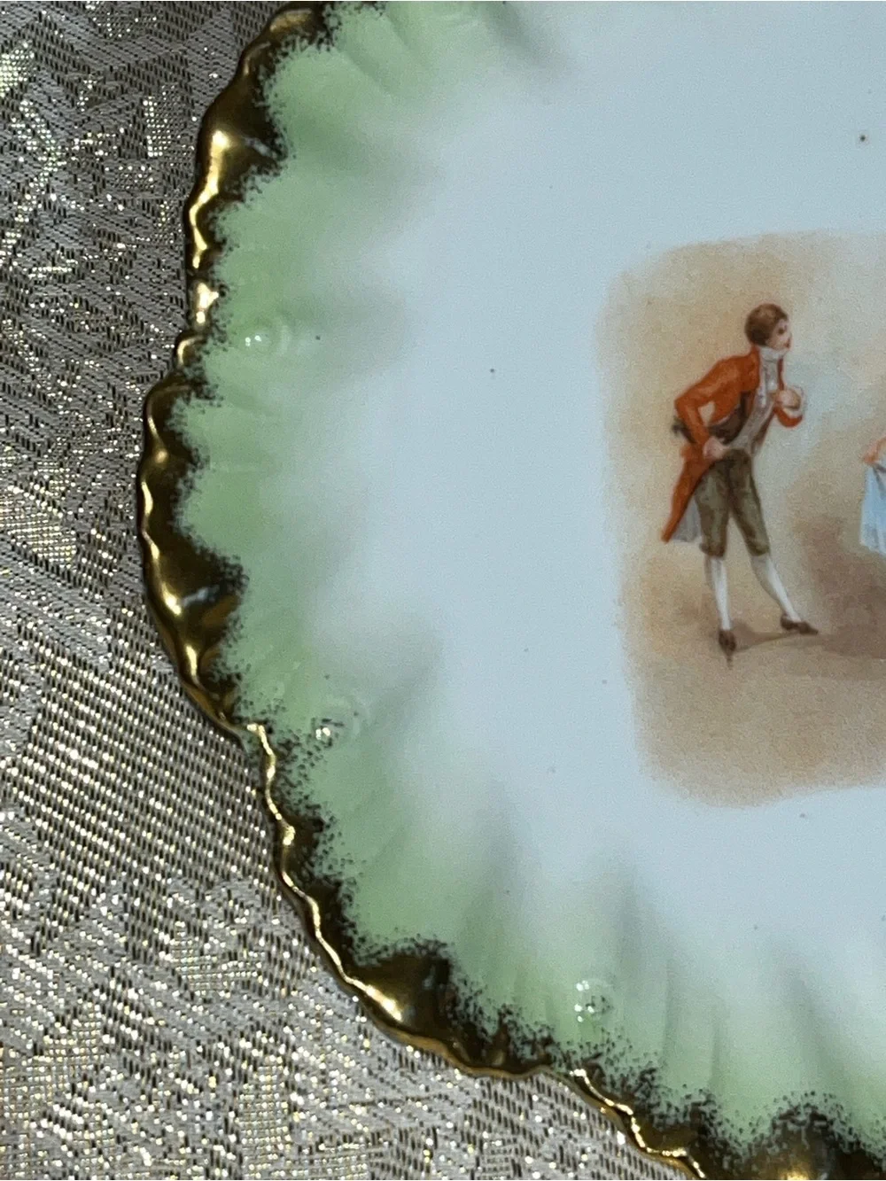 Antique Austria Karlsbad Porcelain Gold Gilt Plate Circa 1891
